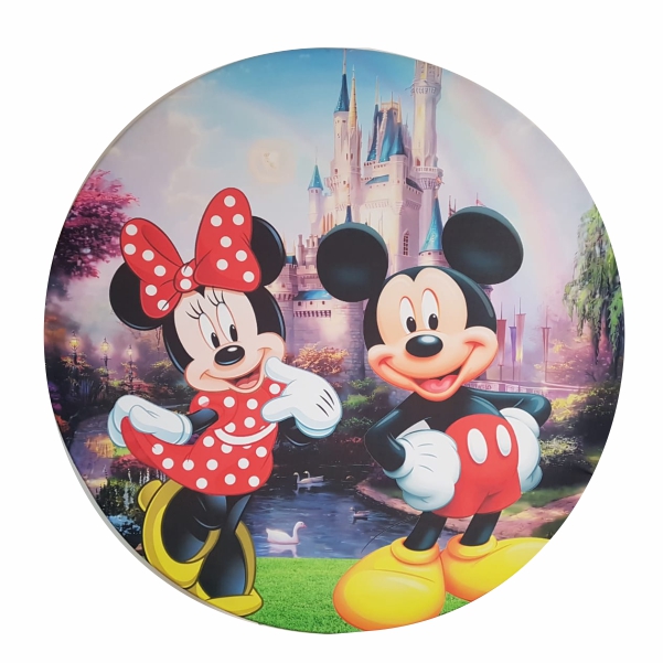 Painel Tecido Redondo Mickey&Minnie